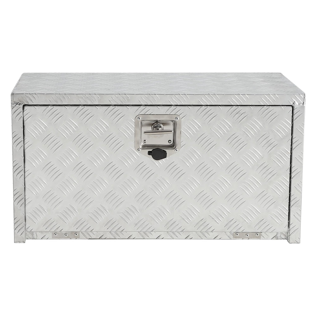 Garvee 24 Inch Heavy Duty Aluminum Tool Underbody Box Waterproof Truck Storage Organizer Chest for Pick Up Truck Bed RV Trailer 24" X 14" X 16" Silver