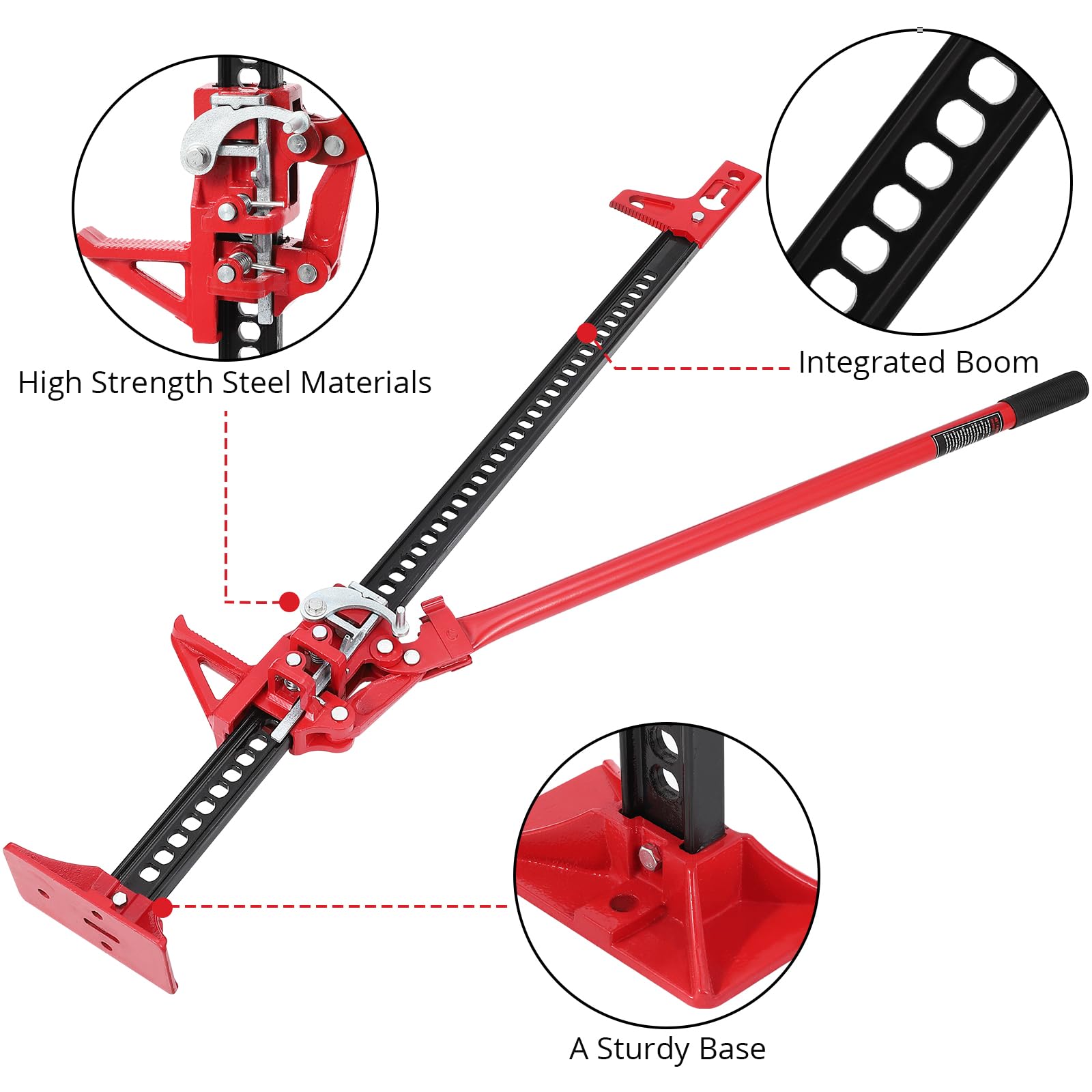 Garvee 48" High Lift Farm Jack - 3.2 Ton Heavy-Duty Ratcheting Off-Road Lifting Tool with Triangular Head for Cars, Trucks, SUVs, ATVs, 4x4s, and Farm Use