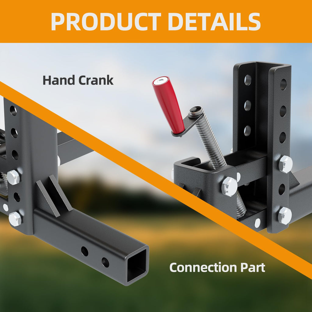 Garvee Manual Implement Lift,ATV/UTV Lift System 1-Point Implements Pro with 2"Receivers,Quick Attach Accessories for ATV,UTV,Tractors,50 Inches Width,Height Adjustments