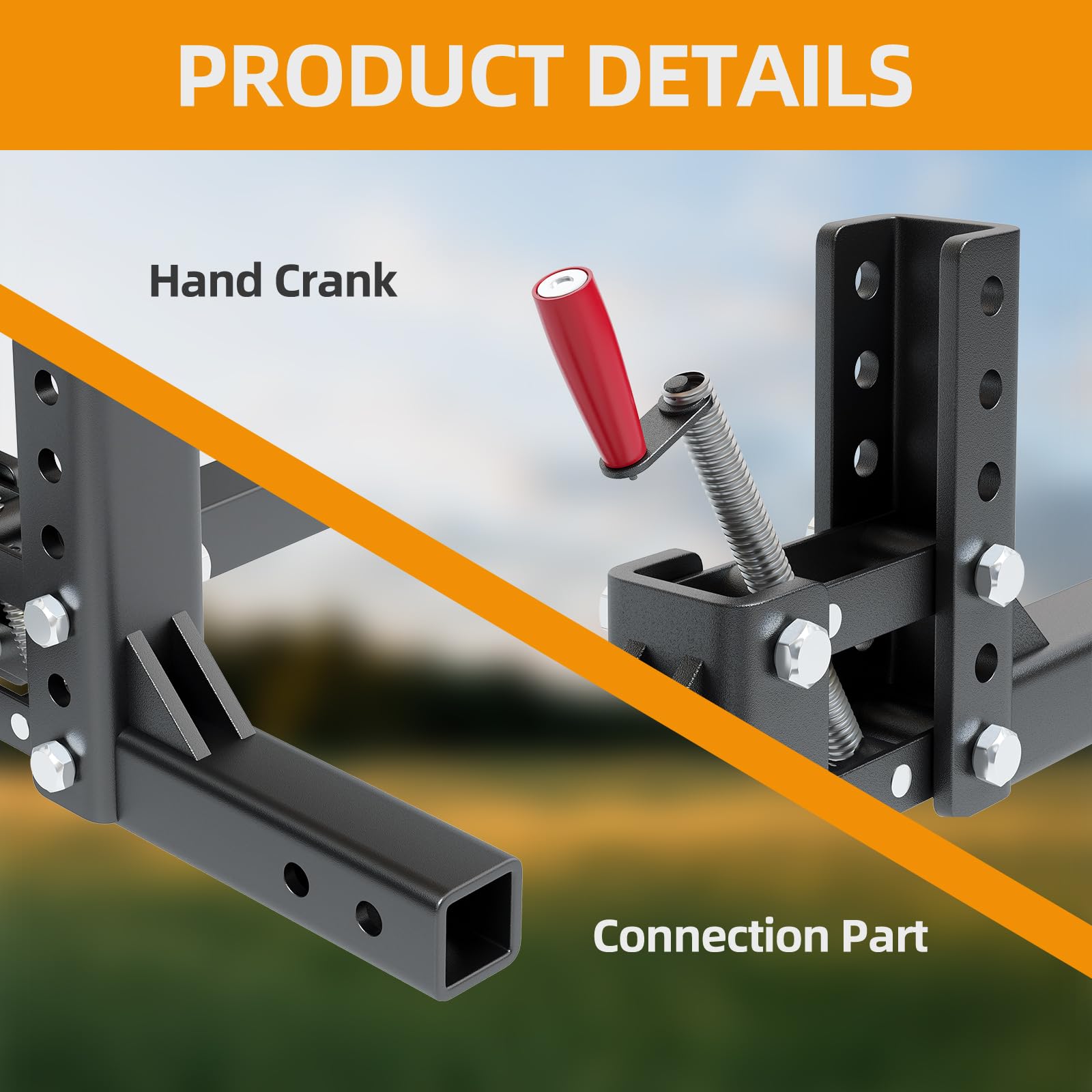 Garvee Manual Implement Lift,ATV/UTV Lift System 1-Point Implements Pro with 2"Receivers,Quick Attach Accessories for ATV,UTV,Tractors,50 Inches Width,Height Adjustments