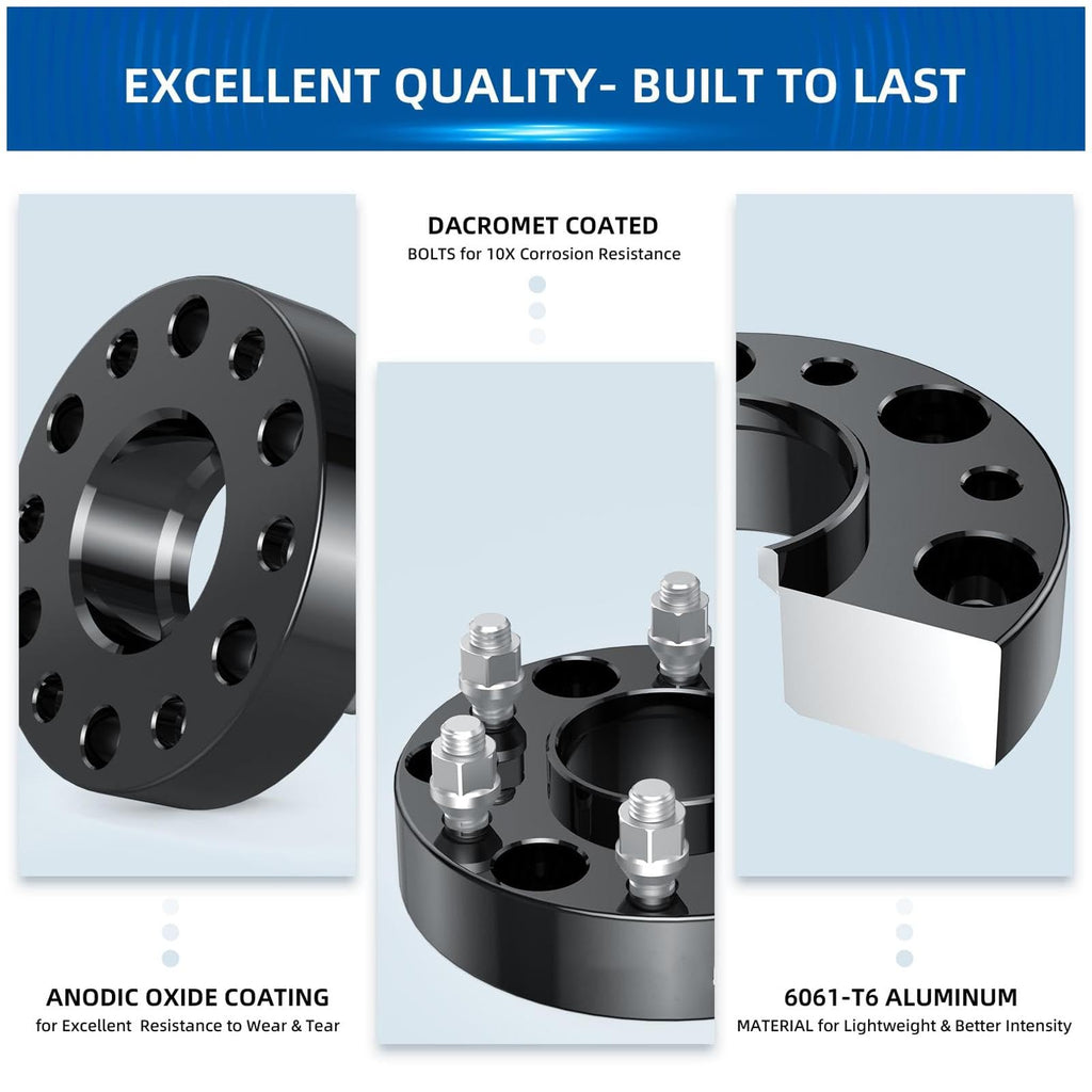 Garvee 6x135 Wheel Spacer for F150 2004-2014,1.5 Inch 4Pcs 6x135mm Hubcentric Wheel Spacers for Expedition 2003-2014,Mark LT 2006-2014,Navigator 2003-2014,with 14x2.0 Studs & 87.1mm Hub Bore