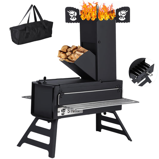 Garvee Rocket Stove for Camping,Portable Camping Stove for Cooking Wood Burning,Collapsible Backpacking Wood Stove,Minute Man Rocket Camp Stove, Outdoor Minuteman Cooking Stove, Stove Outdoor