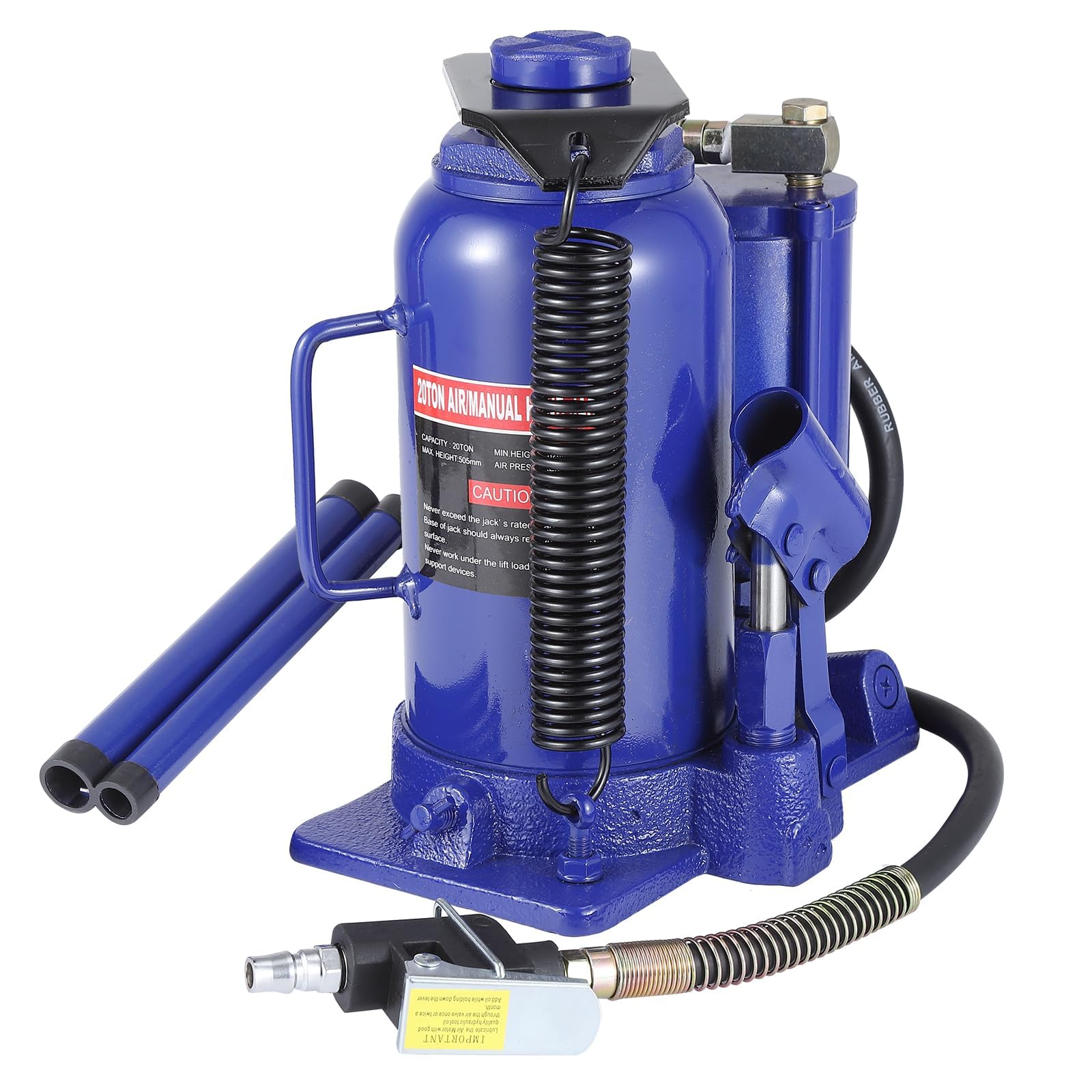 Garvee Heavy-Duty 22 Ton Pneumatic & Hydraulic Air Bottle Jack, Quick Lift with Manual Hand Pump, 10.24"-20.08" Lifting Range for Cars, Trucks, SUVs, RVs, and Trailers, with In-Line Cylinder Design