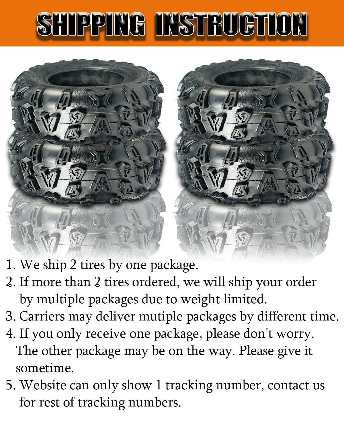 Garvee Set of 2 UTV ATV Tires 25x8-12 Heavy Duty 4-Ply Rated All Terrain Tires for Mud Gravel Dirt, Black