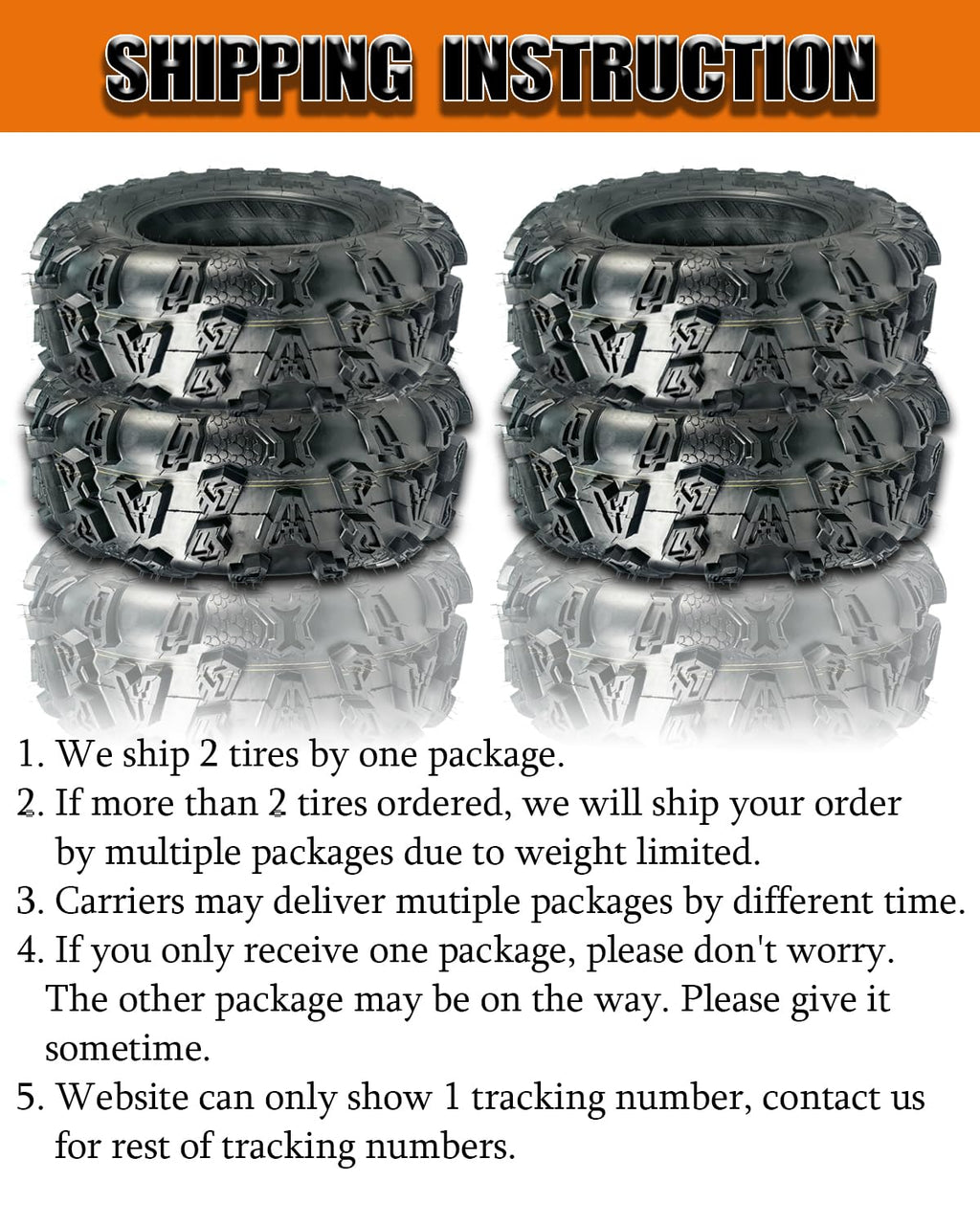 Garvee 25x10-12 ATV UTV Tires Tubeless All Terrain Off-Road Wide Footprint Extra Grip Mud Sand Rock