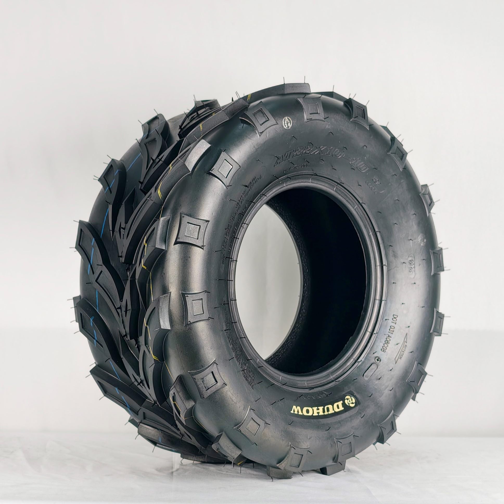 Garvee Set Of 2 All Terrain ATV Tires 22X10-10 4PR Tubeless For Off-Road Adventures, Durable Black