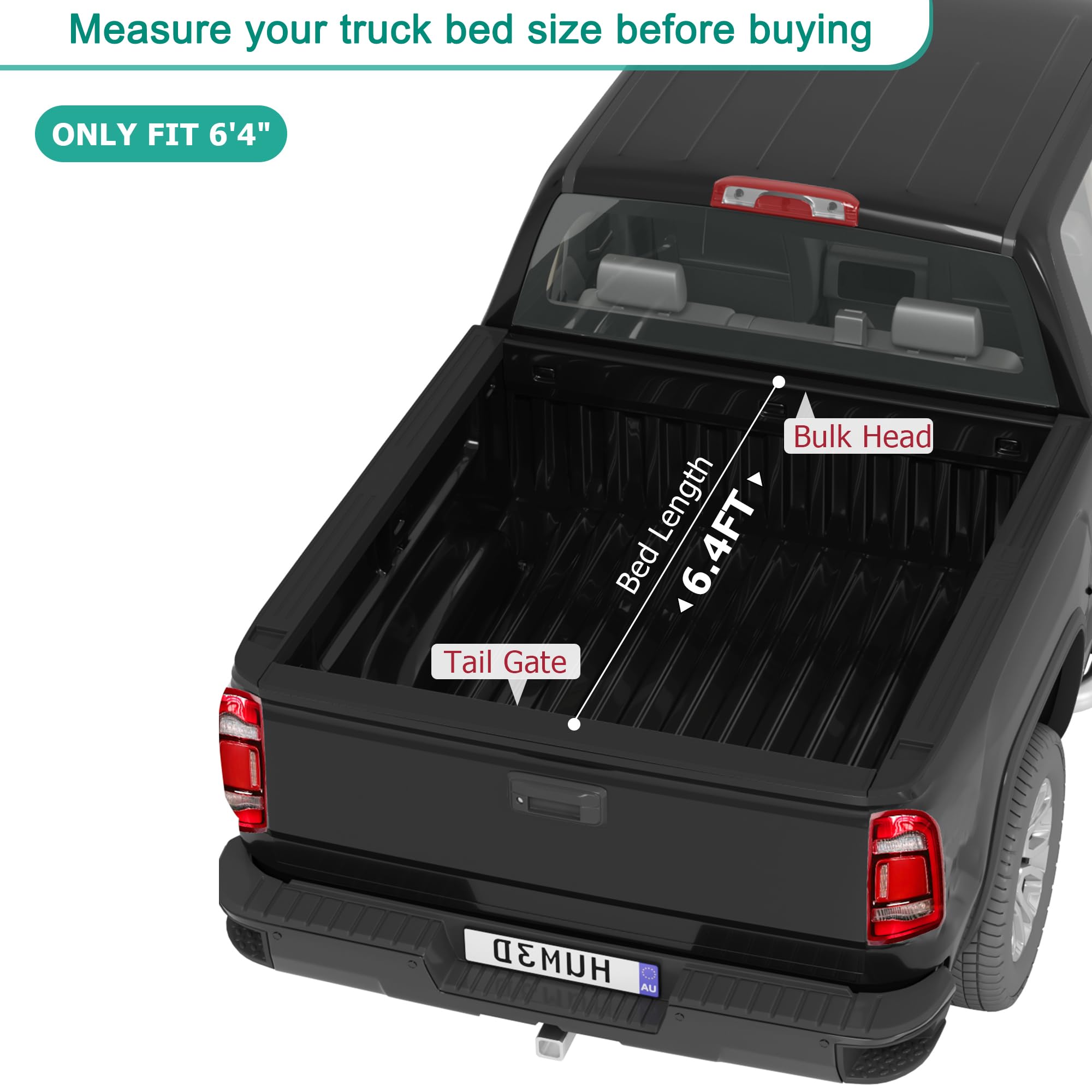 Garvee Soft Tri-Fold Truck Bed Tonneau Cover Compatible with 2009-2024 Dodge Ram 1500 (Classic&New), Fleetside 6.4 ft Bed Without Rambox