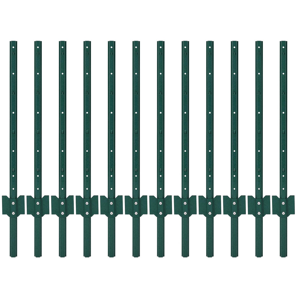 Garvee 3FT Metal U-Post Fence Stakes, 12-Pack - Heavy-Duty Rust-Resistant Garden & Yard Posts for Fences, Plants & Signs, Easy Hammer Installation
