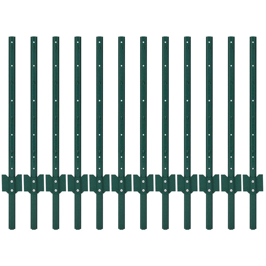 Garvee 3FT Metal U-Post Fence Stakes, 12-Pack - Heavy-Duty Rust-Resistant Garden & Yard Posts for Fences, Plants & Signs, Easy Hammer Installation