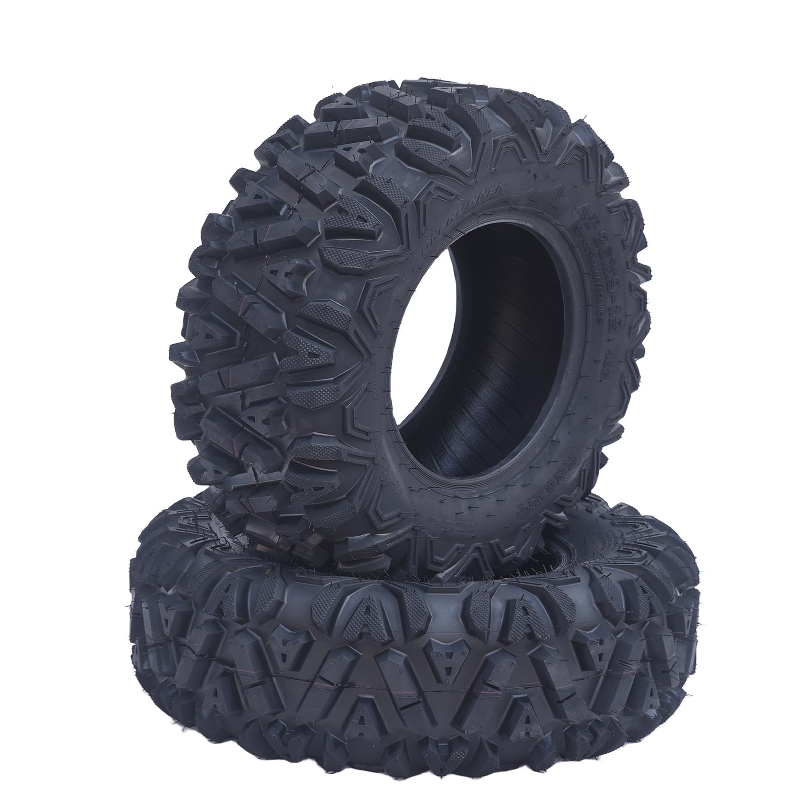 Garvee Set of 2 ATV Trail Tires 6PR Knobby Sport Tires, Tubeless - AT25x8-12-6PR TL KNIGHT