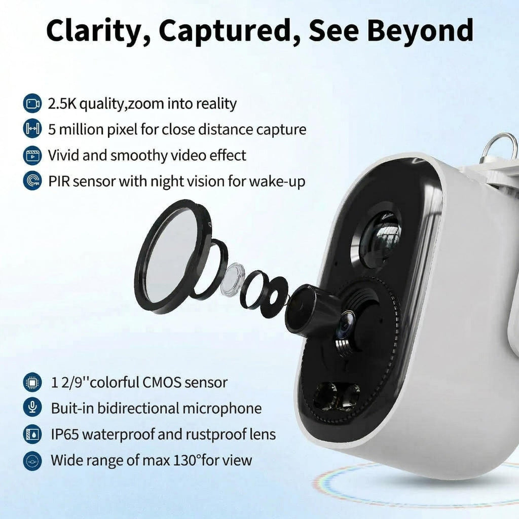 Garvee Smart Bird Feeder with 2.5K Camera & AI Recognition, Solar Powered, 2L Capacity, Night Vision, App Alerts, Auto Capture Photos/Videos for Bird Watching, Squirrel Deterrent, Blue