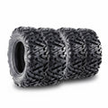 Garvee ATV UTV All-Terrain Tires, Set of 4, 25x8-12 Front & 25x10-12 Rear, Tubeless, 6 PR, Black