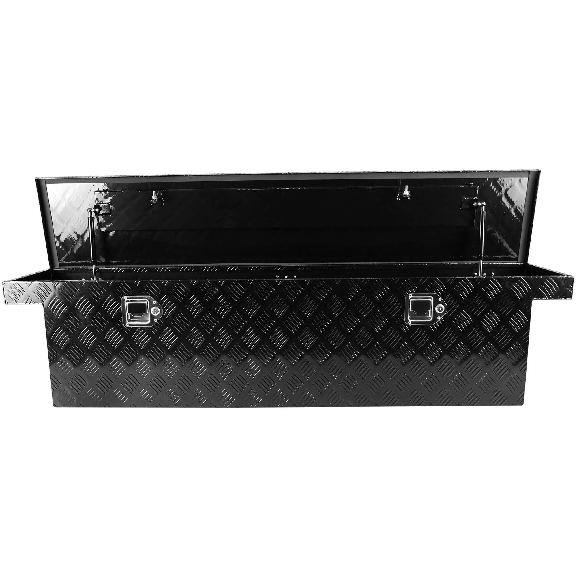 Garvee 60 Inch Heavy Duty Aluminum Stripes Plated Tool Box Waterproof Storage Toolbox with Lock for RV ATV Trailer Truck 60.2 Inches