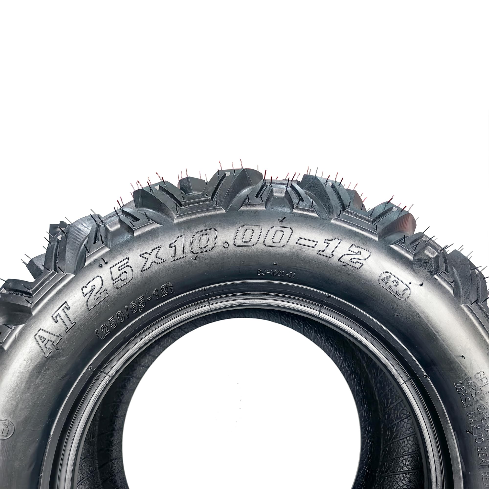 Garvee 25x10-12 ATV UTV Tires 6PR All-Terrain Heavy Duty Tubeless for Trail Mud Rock 25x10-12 12 Rim Black
