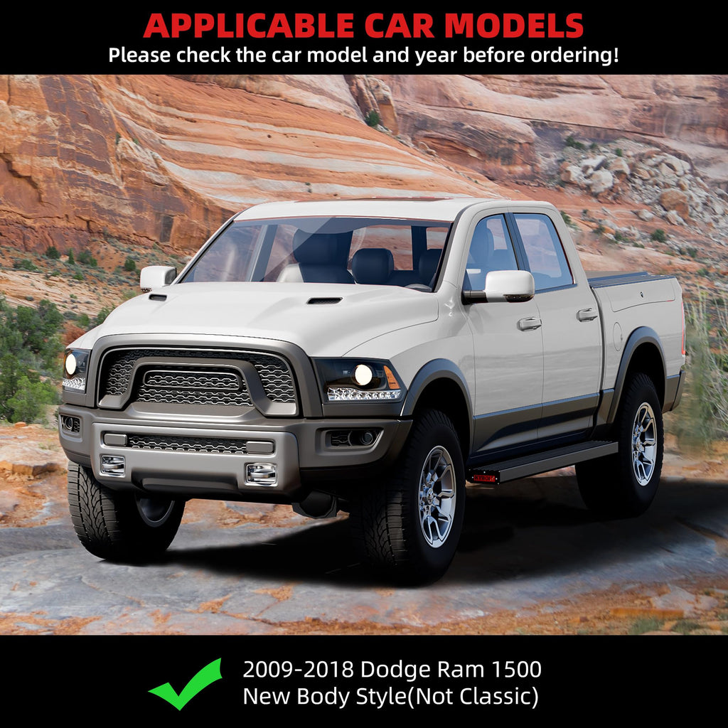 Garvee 6.5 Inch Running Boards Compatible with 2019 2020 2021 2022 2023 2024 2025 Dodge Ram 1500 Crew Cab(New Body Only),Aluminum Alloy Side Steps Nerf Bars for 2019-2024 Ram 1500 Supercrew Cab, Black