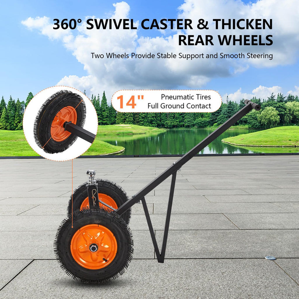 Garvee Adjustable Trailer Dolly, 600lbs Load Capacity, Carbon Steel Trailer Mover with 19'' Height, 16" Pneumatic Tires for Moving Boat Trailers/Utility/RV/Cargo Trailers