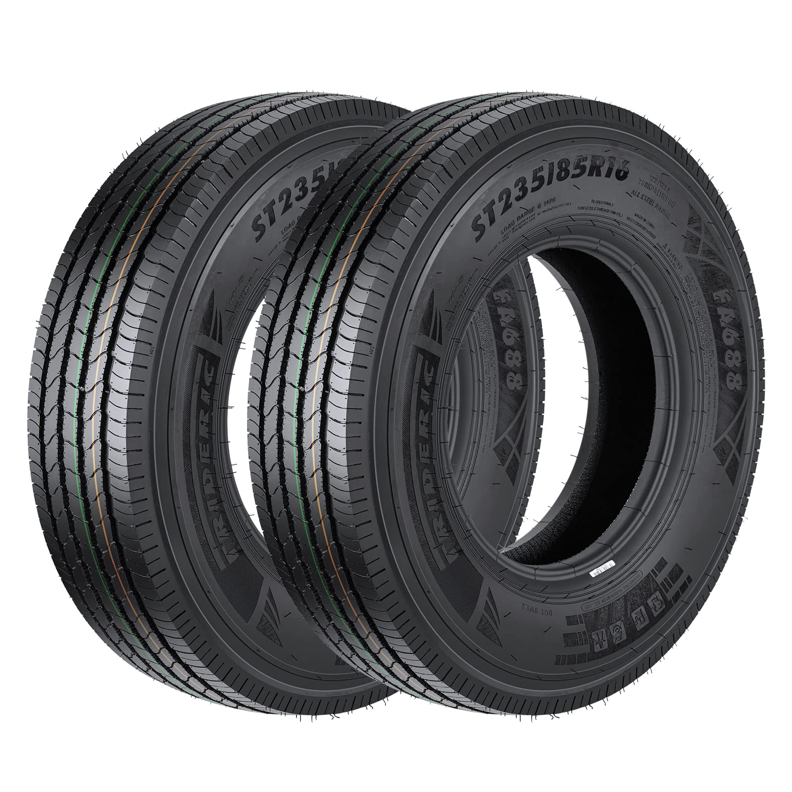 Garvee 2x ST235 / 85R16 14PR Trailer Tire, Load Range G, Class L