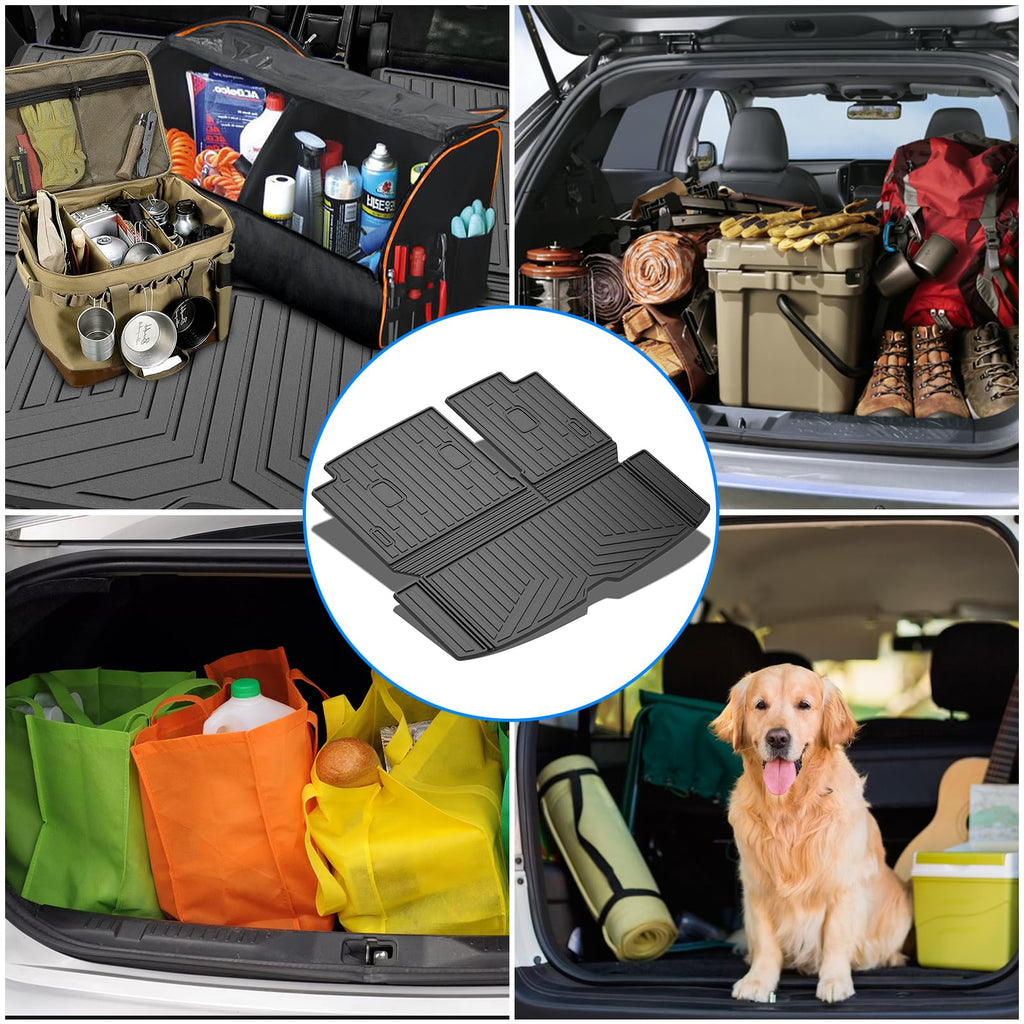 Garvee Trunk Mat for Nissan Pathfinder 2022-2024, All-Weather TPE Cargo Protector, Rear Floor Mat, Durable Black