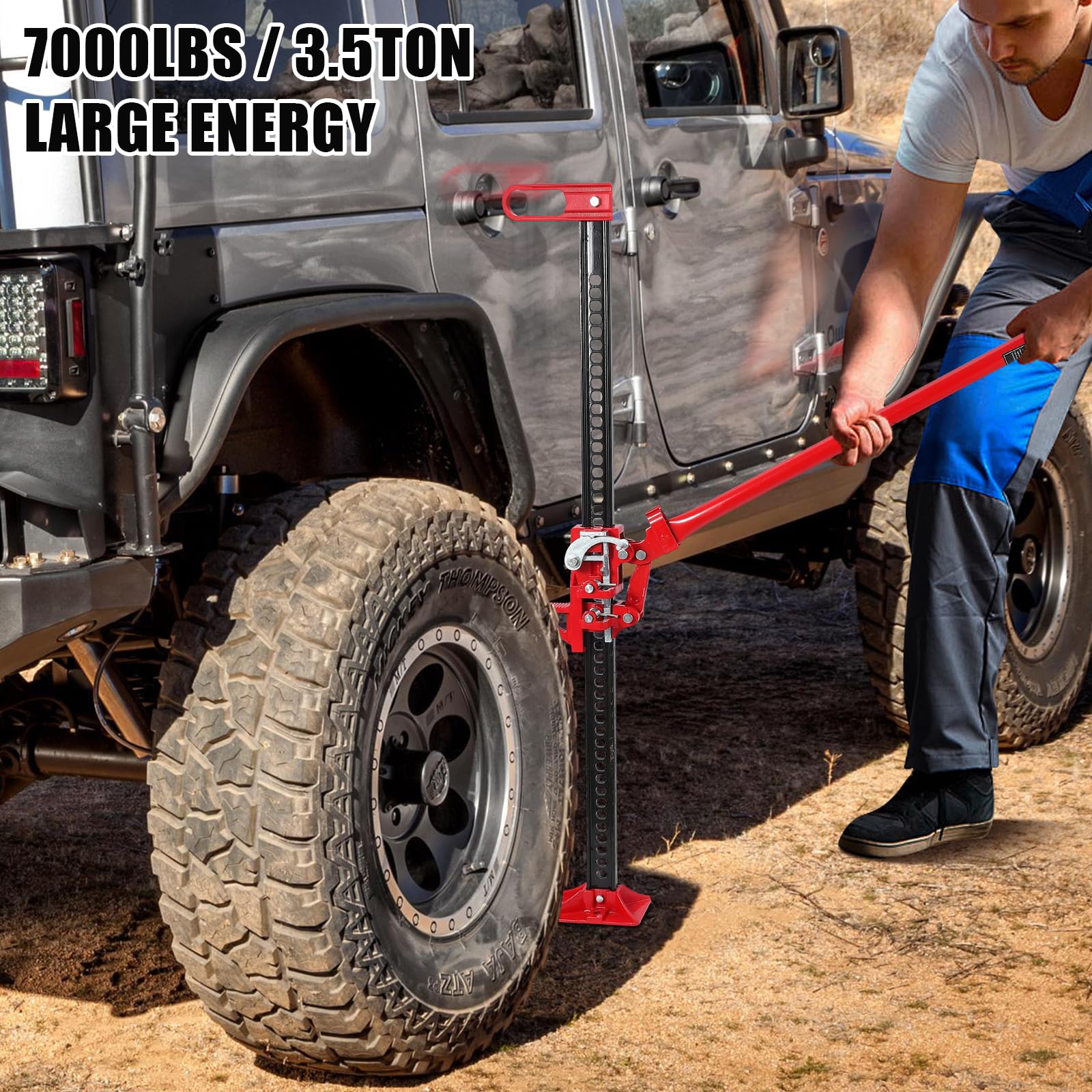 Garvee 48" Off-Road Recovery Jack - 3.2 Ton Heavy-Duty Trail Jack for 4x4, SUV, UTV, ATV, and Outdoor Adventures, Black