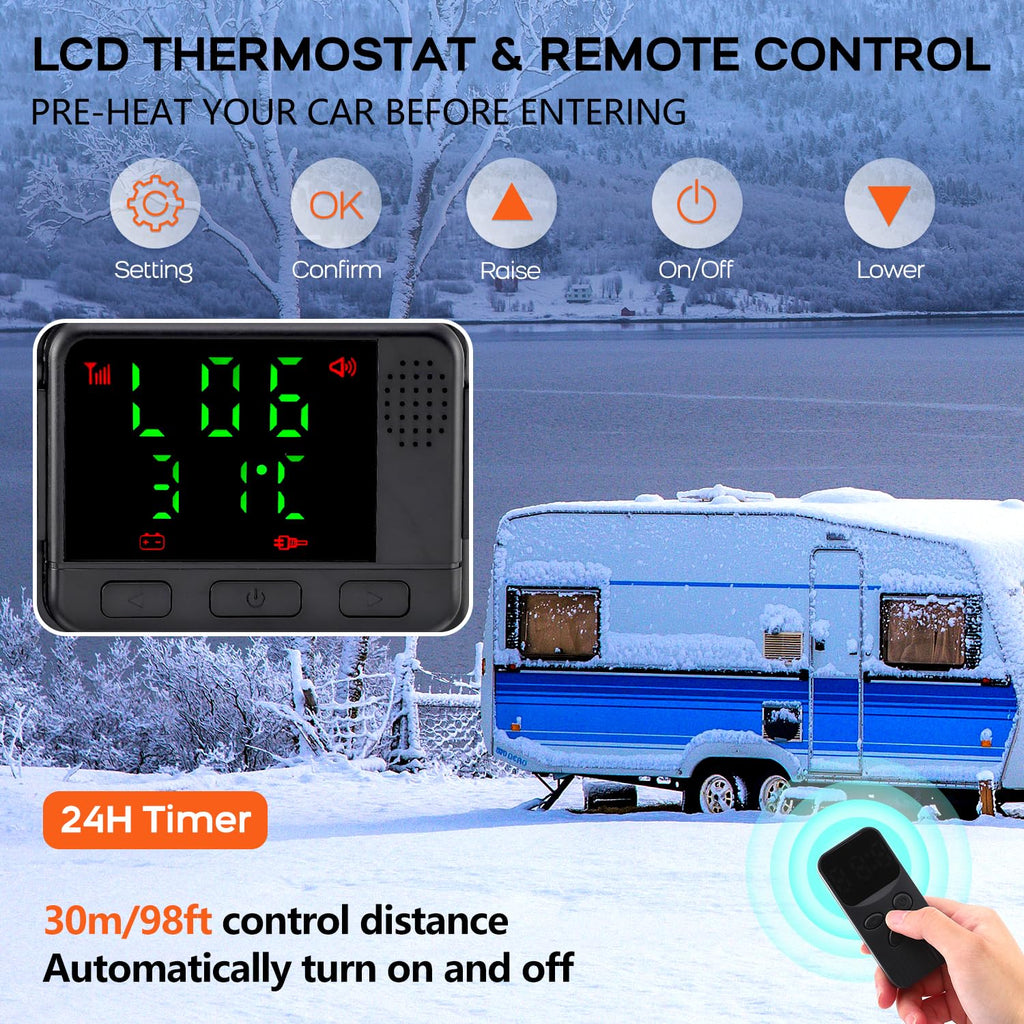 Garvee 8KW Diesel Heater, Diesel Air Heater All in One 12V, Portable Diesel Heater with LCD Monitor & Remote Control, 5L, for Vehicles RV Truck Boat Bus Motorhomes Caravans