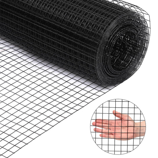 Garvee Black Hardware Cloth 15 Gauge 48" x 100' Vinyl Coated and Galvanized Alloy Steel Wire Mesh Roll, 1:1 inch Chicken Wire Fencing Mesh, Wire Fence Roll for Garden Pet/Poultry Enclosures Protection