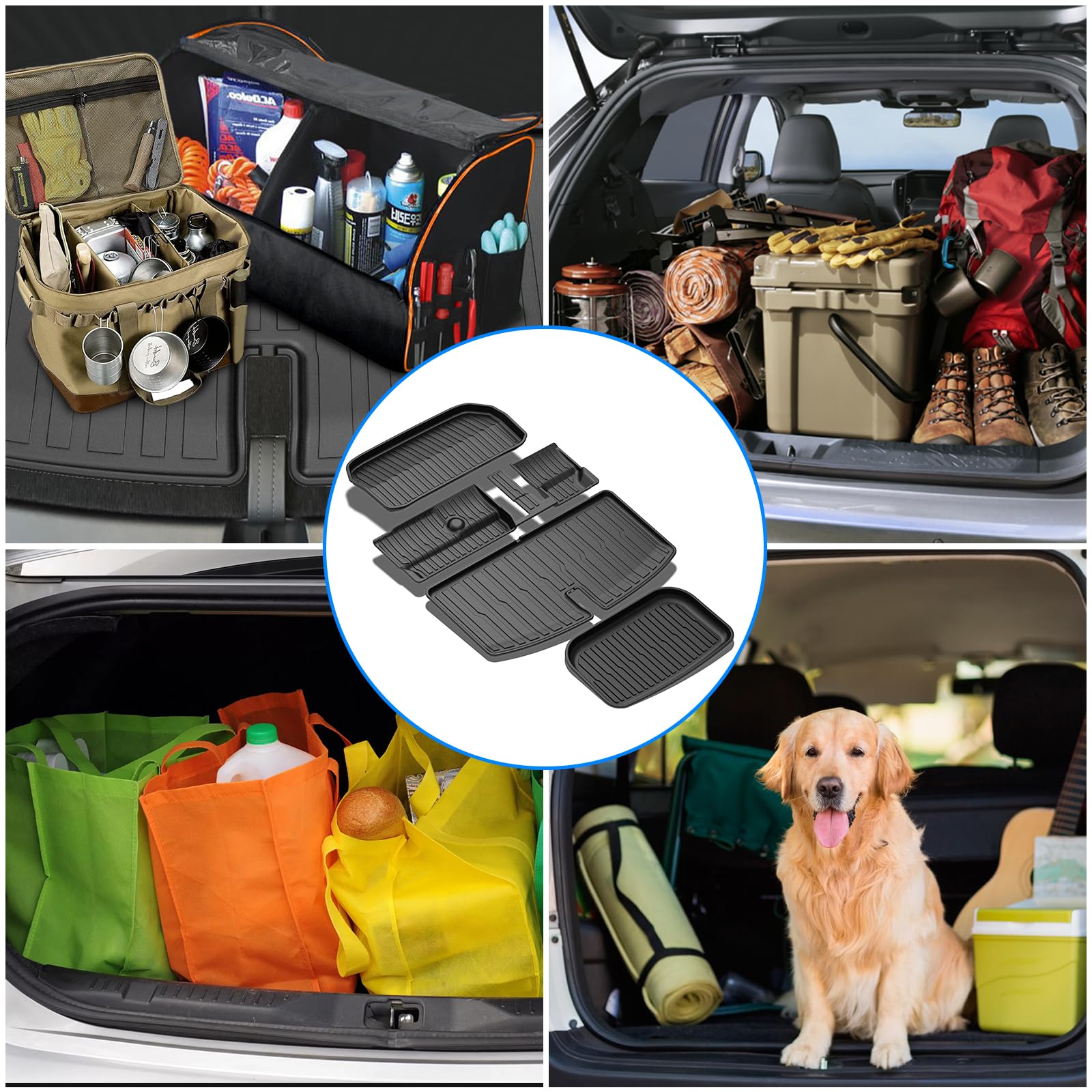 Garvee Cargo Mat for Model Y 2020-2024 All-Weather Rear Cargo Protector TPE Durable Easy Clean, Black