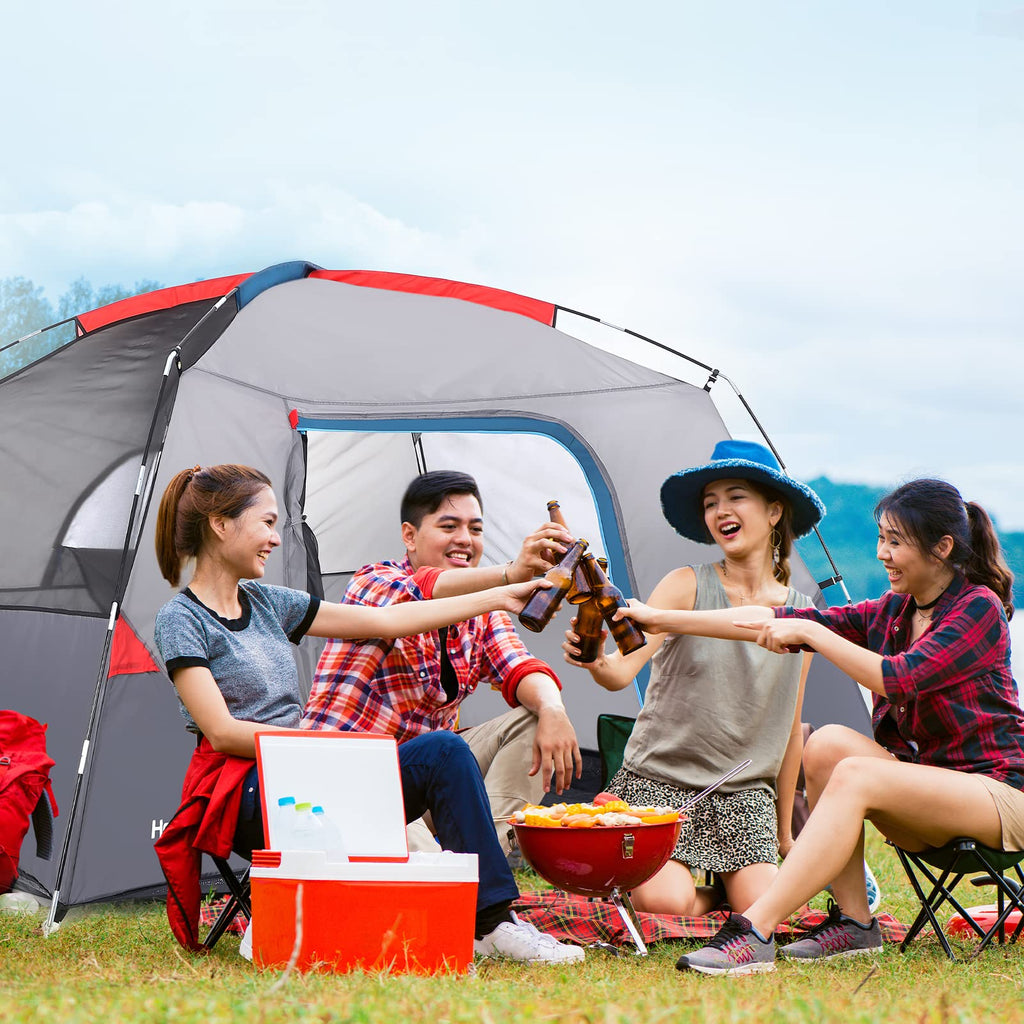 Garvee Camping Tent,Easy Set up Camping Tent 4 Person and 6 Person for Hiking Backpacking Traveling Outdoor, Light Blue