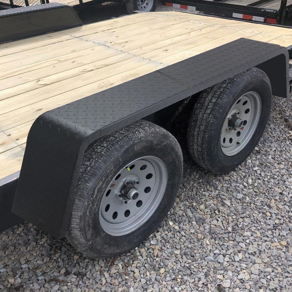 Garvee Trailer Fenders Detachable Heavy Duty Plate Steel Fenders for 13-15 Inch Wheels Tandem Axle Trailer 2Pcs Black