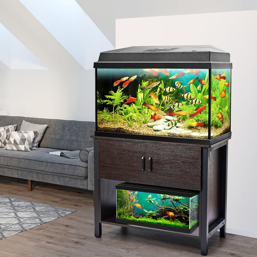 Garvee Fish Tank Stand Metal Aquarium Stand with Cabinet Aquarium Turtle Tank 36.6" x 18.9" x 30.7" for 40 Gallon（Aquarium Not Included）