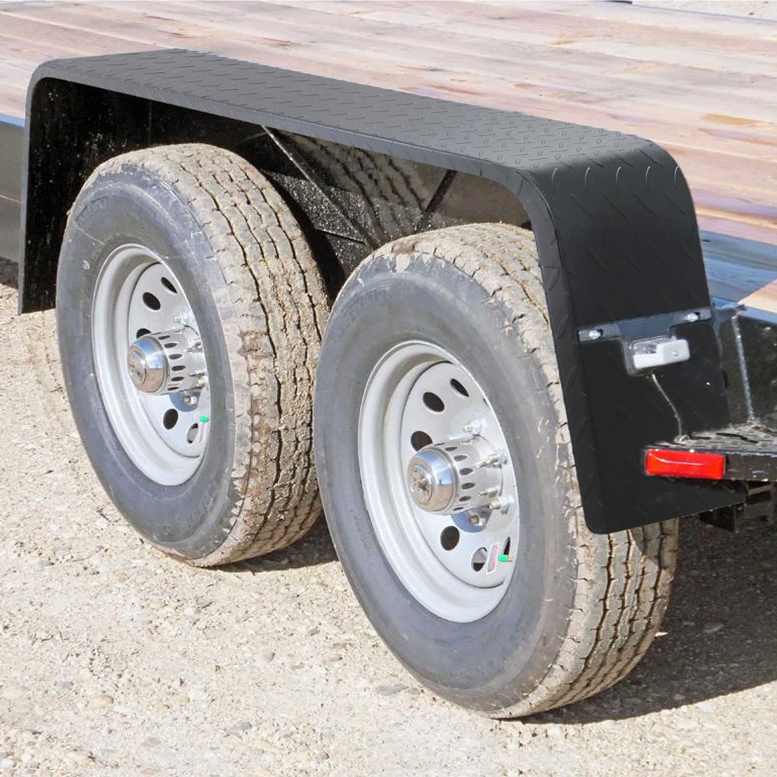 Garvee Trailer Fenders Detachable Heavy Duty Plate Steel Fenders for 13-15 Inch Wheels Tandem Axle Trailer 2Pcs Black