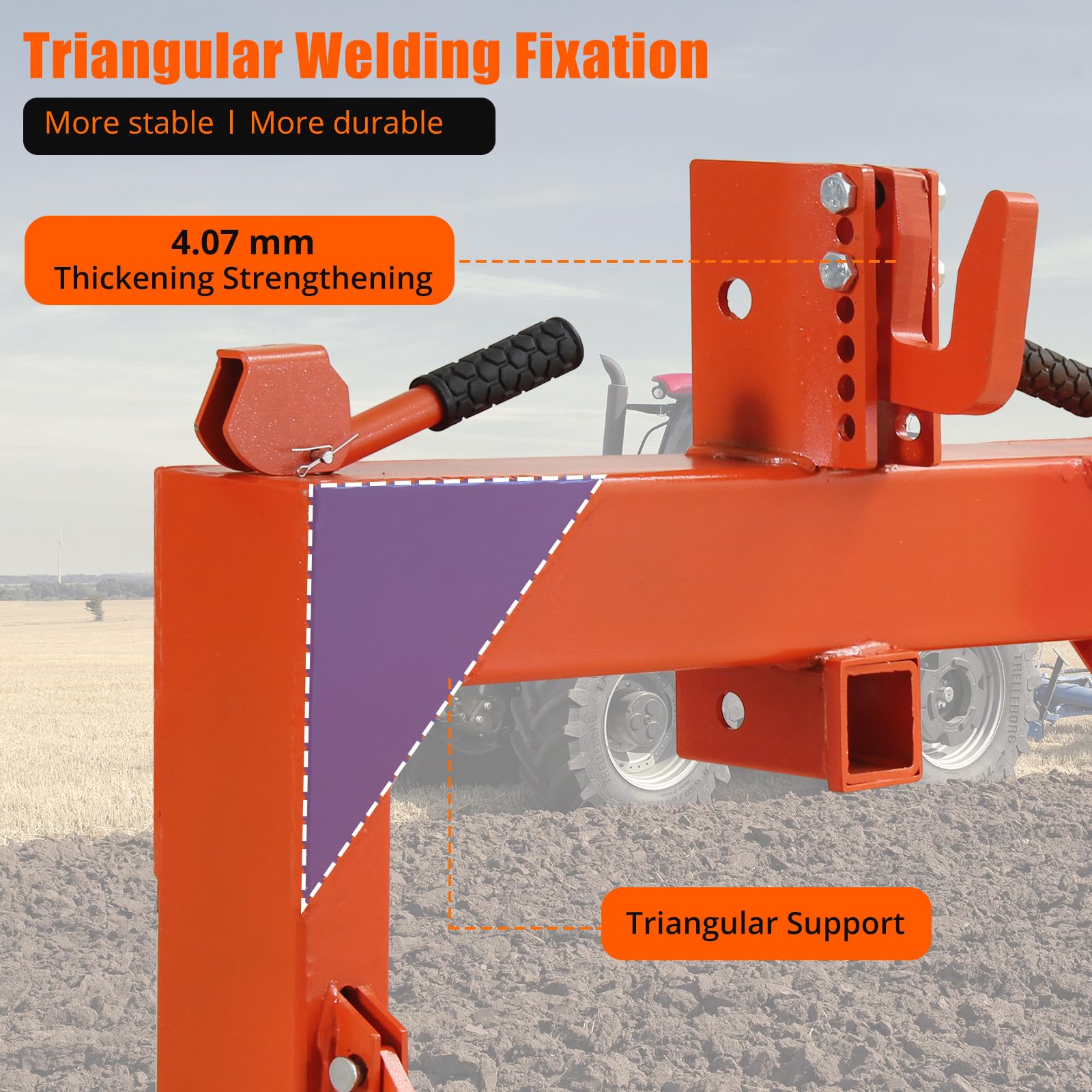 Garvee 3 Point Quick Hitch 3000 LBS Lifting Capacity Tractor - Orange