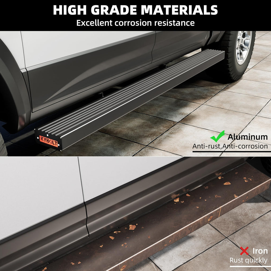 Garvee Running Boards Compatible with 2015-2024 Ford F-150 SuperCrew Cab,Aluminum Side Steps for 2017-2024 Ford F-250 F-350 Super Duty Crew Cab,6.5 inch Nerf Bars