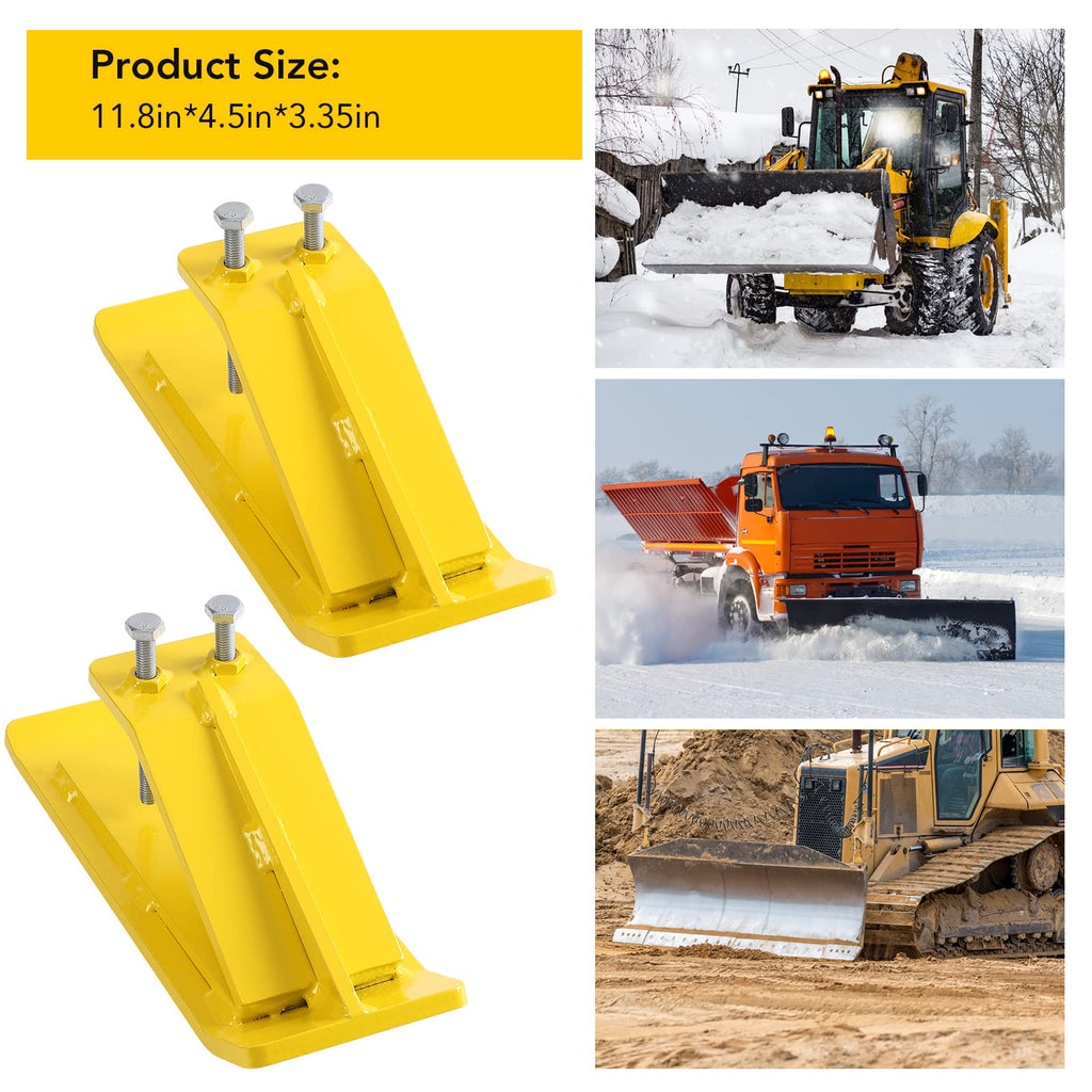 Garvee 2Pcs Yellow Tractor Bucket Ski Edge & Turf Skid Protector
