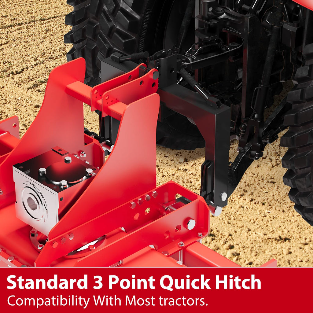 Garvee 3-Point Quick Hitch for Category 1 & 2 Tractors, 3000 lbs Capacity with 2" Receiver, 28" Lower Arm Width, Adjustable 15" to 18", Black