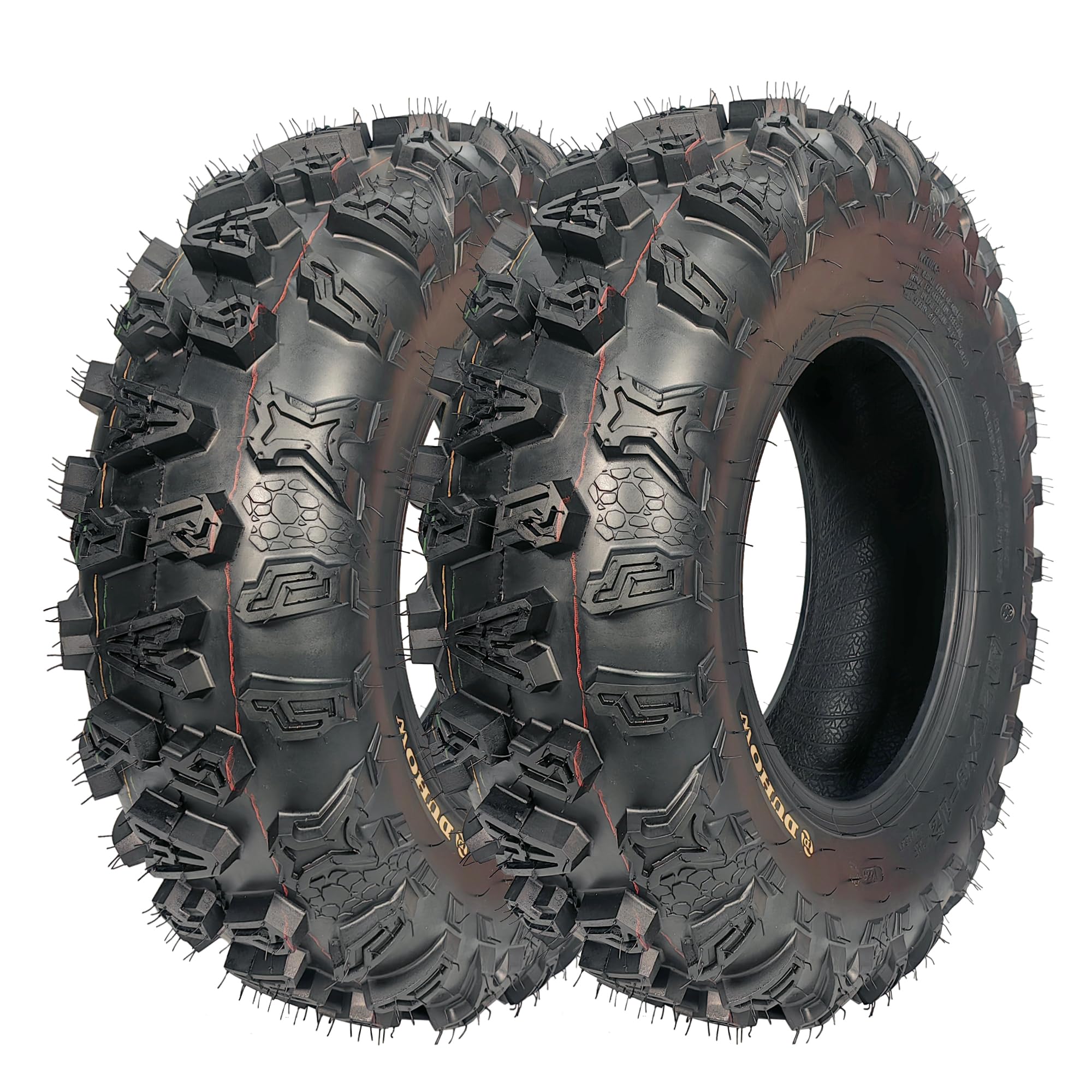 Garvee Pack of 2 25x8x12 ATV Tires 4PR Tubeless for 25x8x12 UTVs Off-Road Mud Trail Black