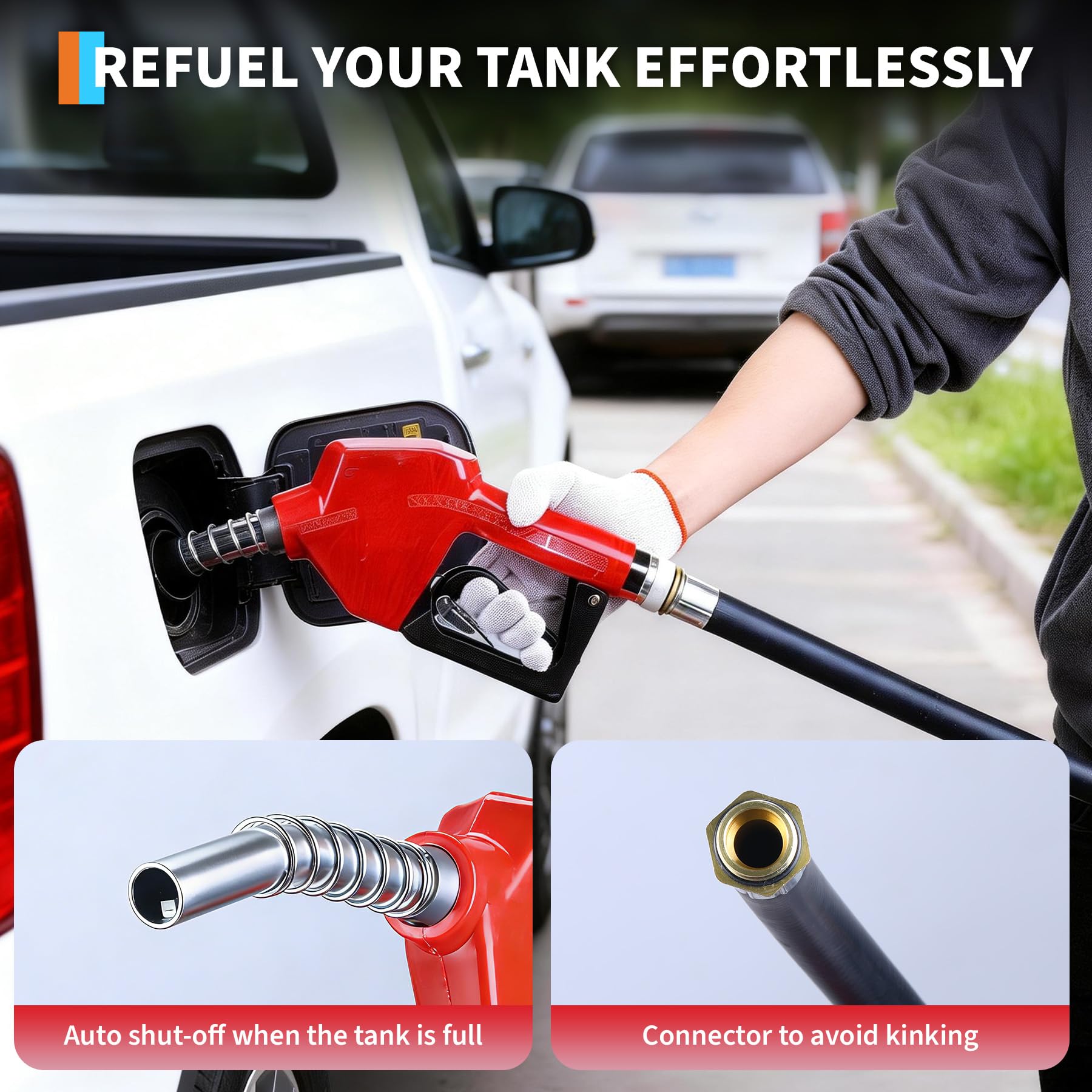 Garvee Portable Diesel Tank 60 Gallon Capacity With 12V Electric Transfer Pump And 13.1ft Rubber Hose For Easy Fuel Transportation, Red