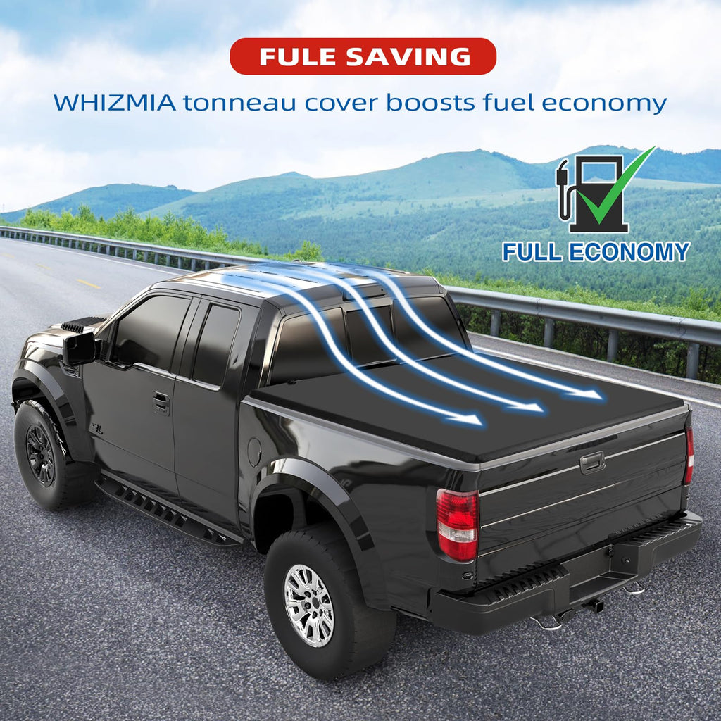 Garvee Quad 4-Fold 5.5ft Tonneau Cover for 04-08 F150 Black