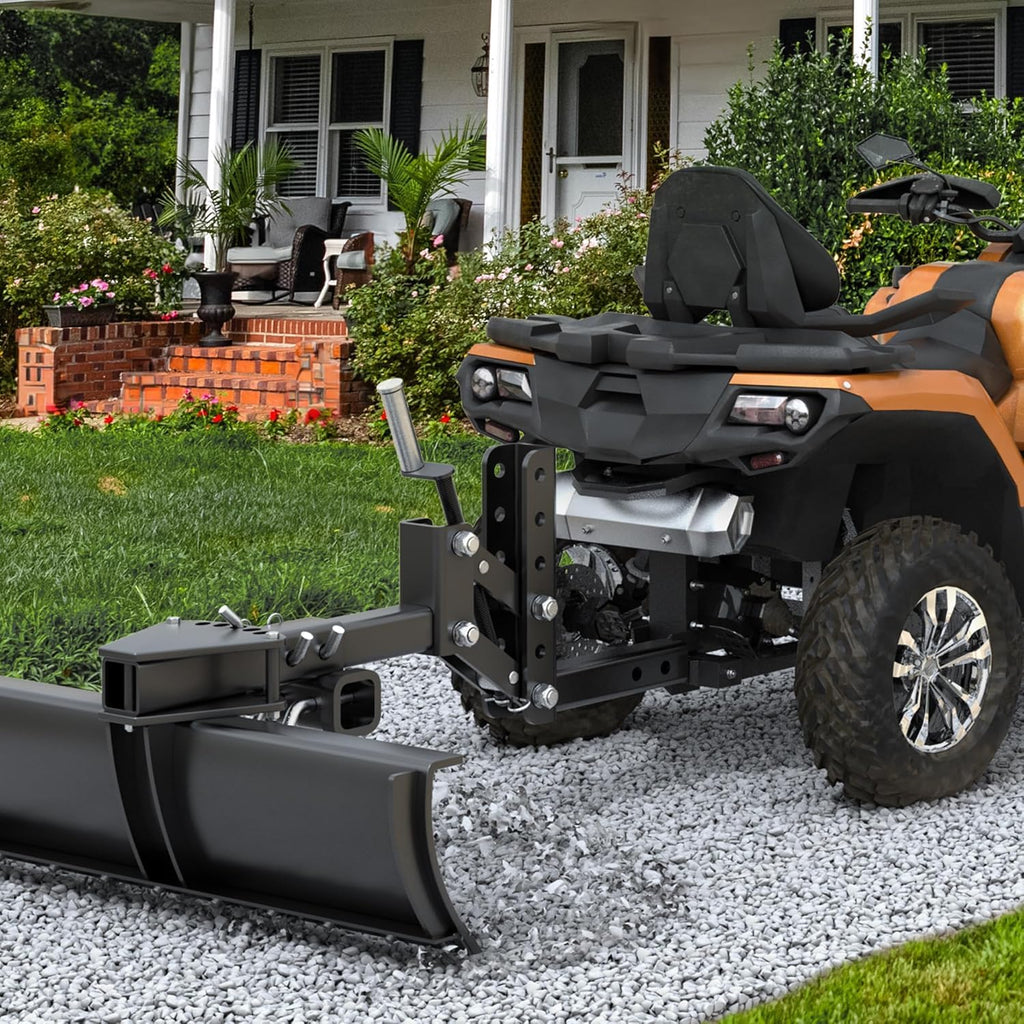 Garvee Manual Implement Lift Heavy-Duty Steel 1-Point 2-Inch Receiver Adjustable Height ATV UTV Tractor 50 Inches Black