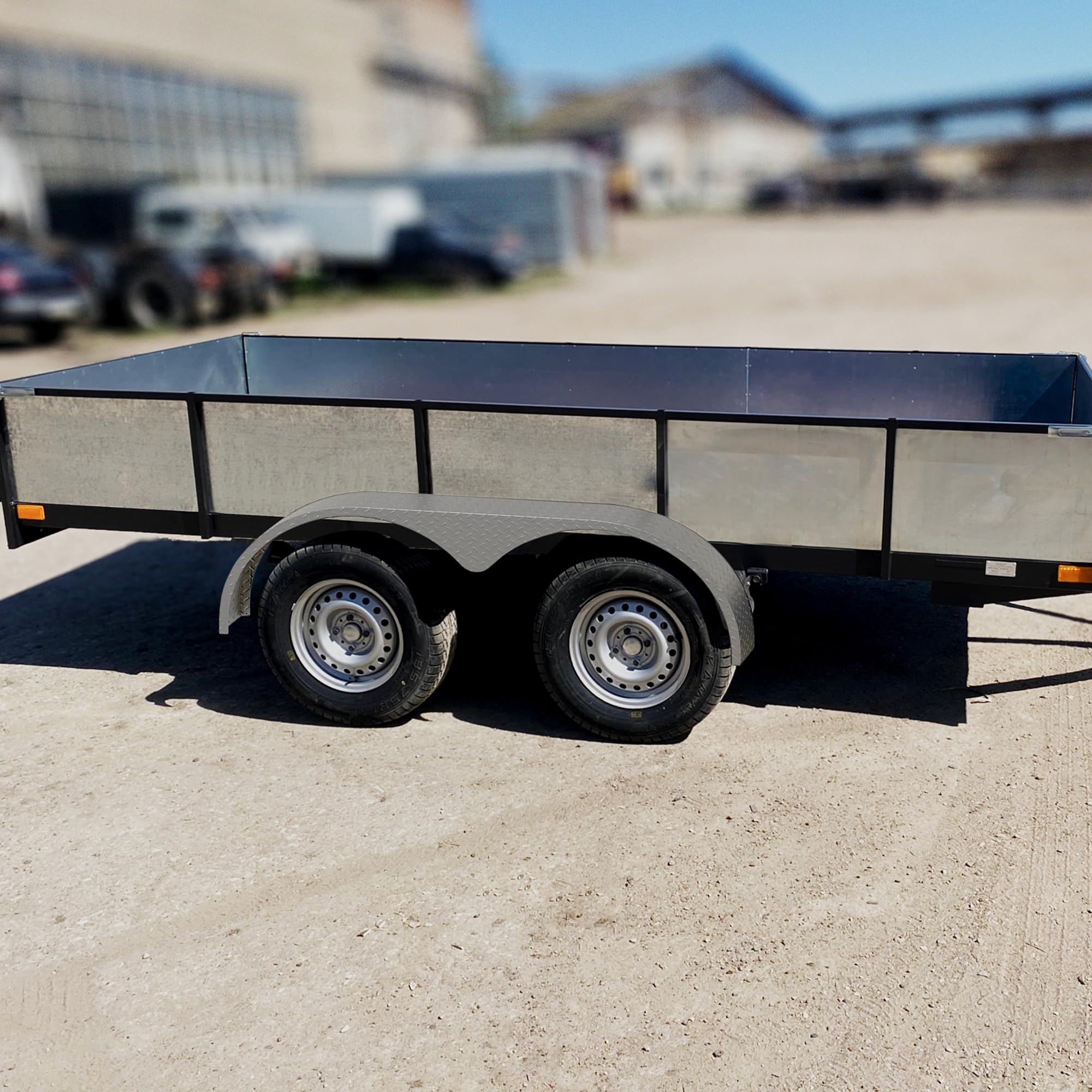 Garvee 2 Pack Tandem Trailer Fenders, Double Axle, Fit 13-15 Inch Wheels, 66" x 9.1" x 20", Black