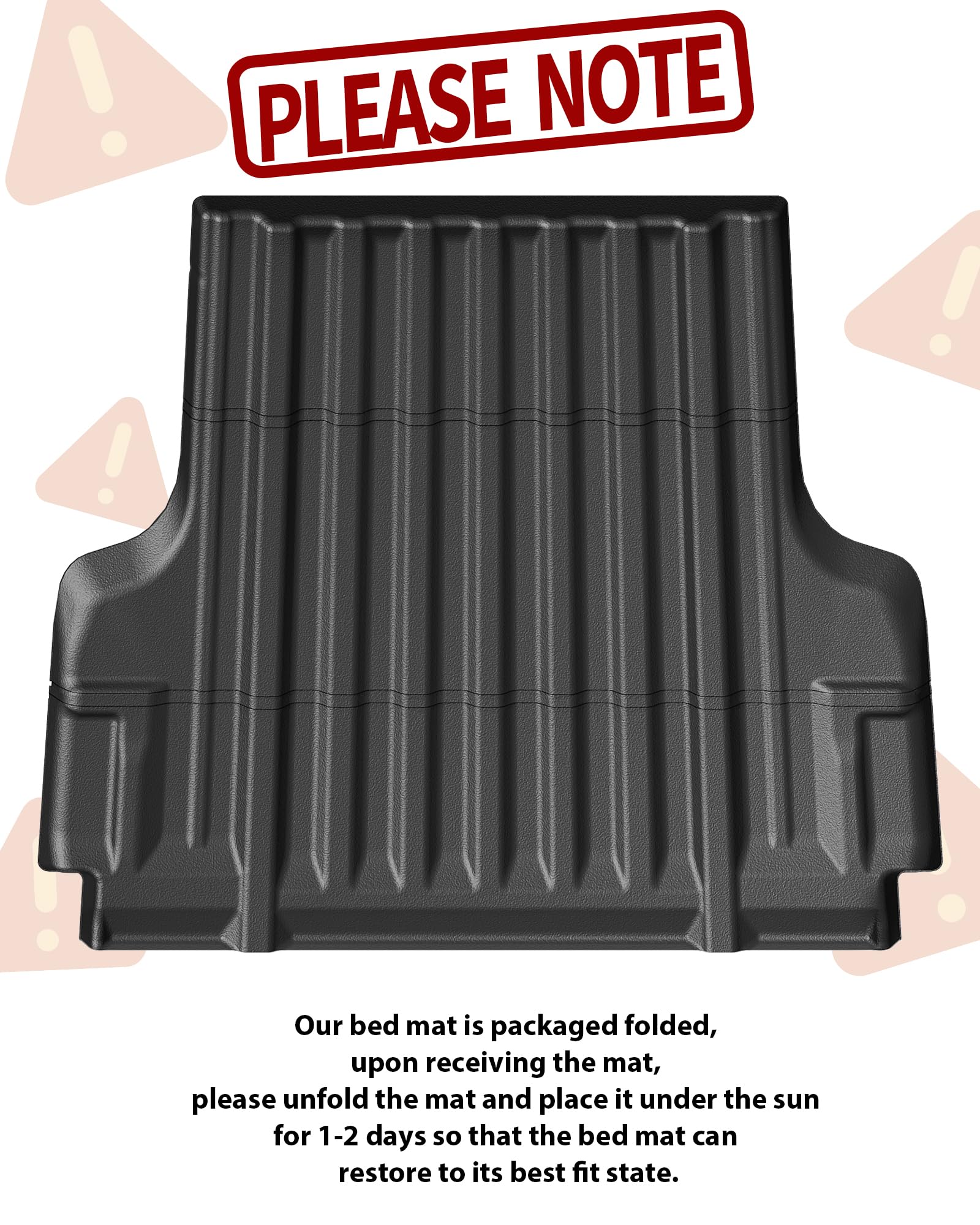 Garvee Truck Bed Mat for 2017-2024 Ford Super Duty F250 F350 F450 6.75 Feet(81.9 inches) Bed, Custom Fit All Weather TPE Pickup F-150 Bed Liner Cargo Mat