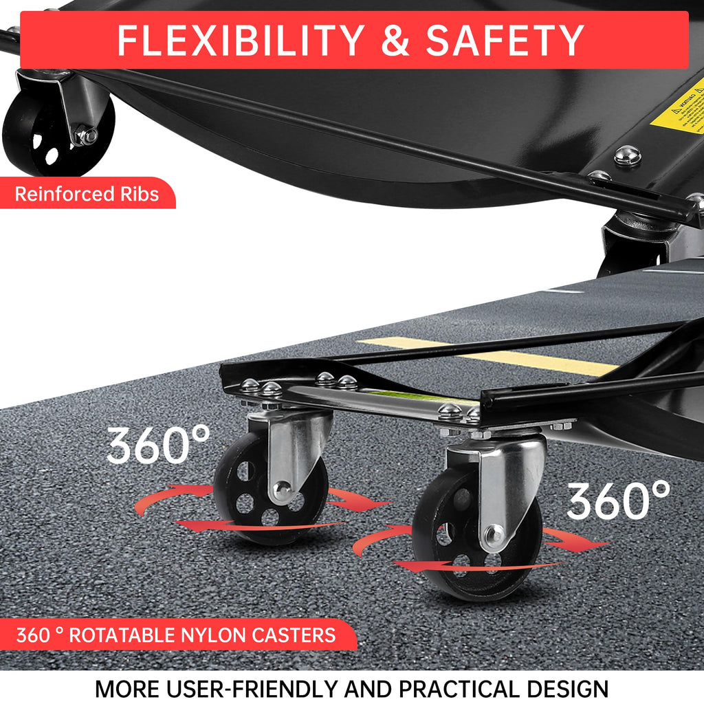 Garvee Car Wheel Dolly Set of 4 with Heavy Duty 3.5 in Steel Wheels for Moving Cars, 24x15 in, Black