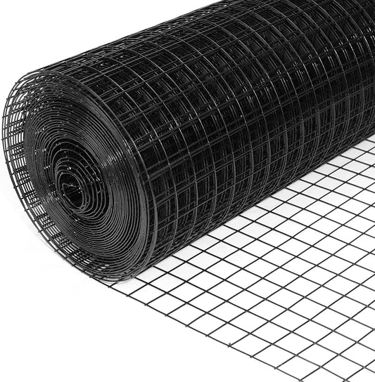 Garvee 48"x100' 19 Gauge PVC Coated Galvanized Steel Wire Mesh Roll 1/2" Openings Anti-Rust for Garden Fence Poultry Protection Tree Guard Black
