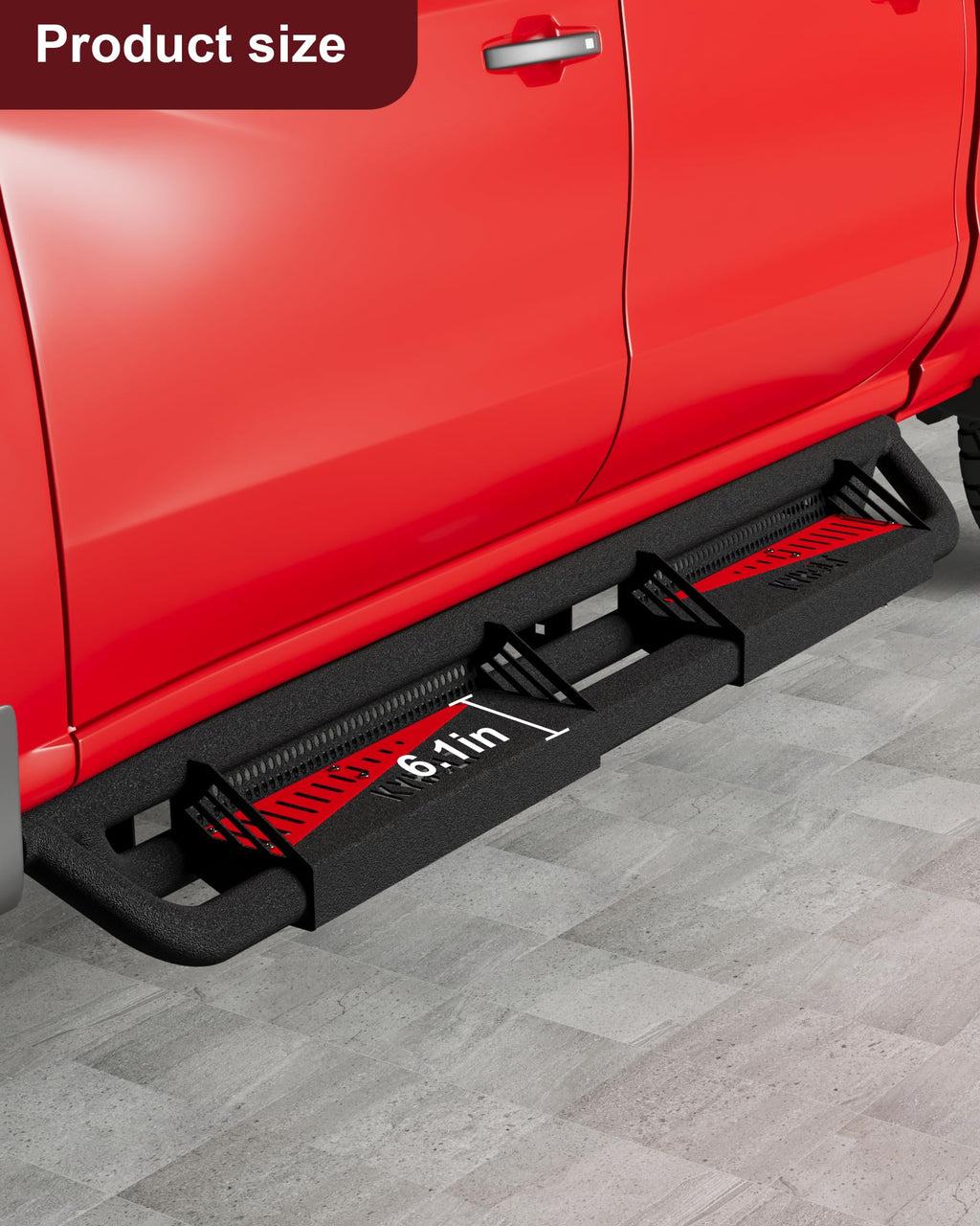Garvee Running Boards Compatible with Chevy Colorado/GMC Canyon Crew Cab 2015-2024,Powder Coated Truck Side Steps Nerf Bar Rock Sliders