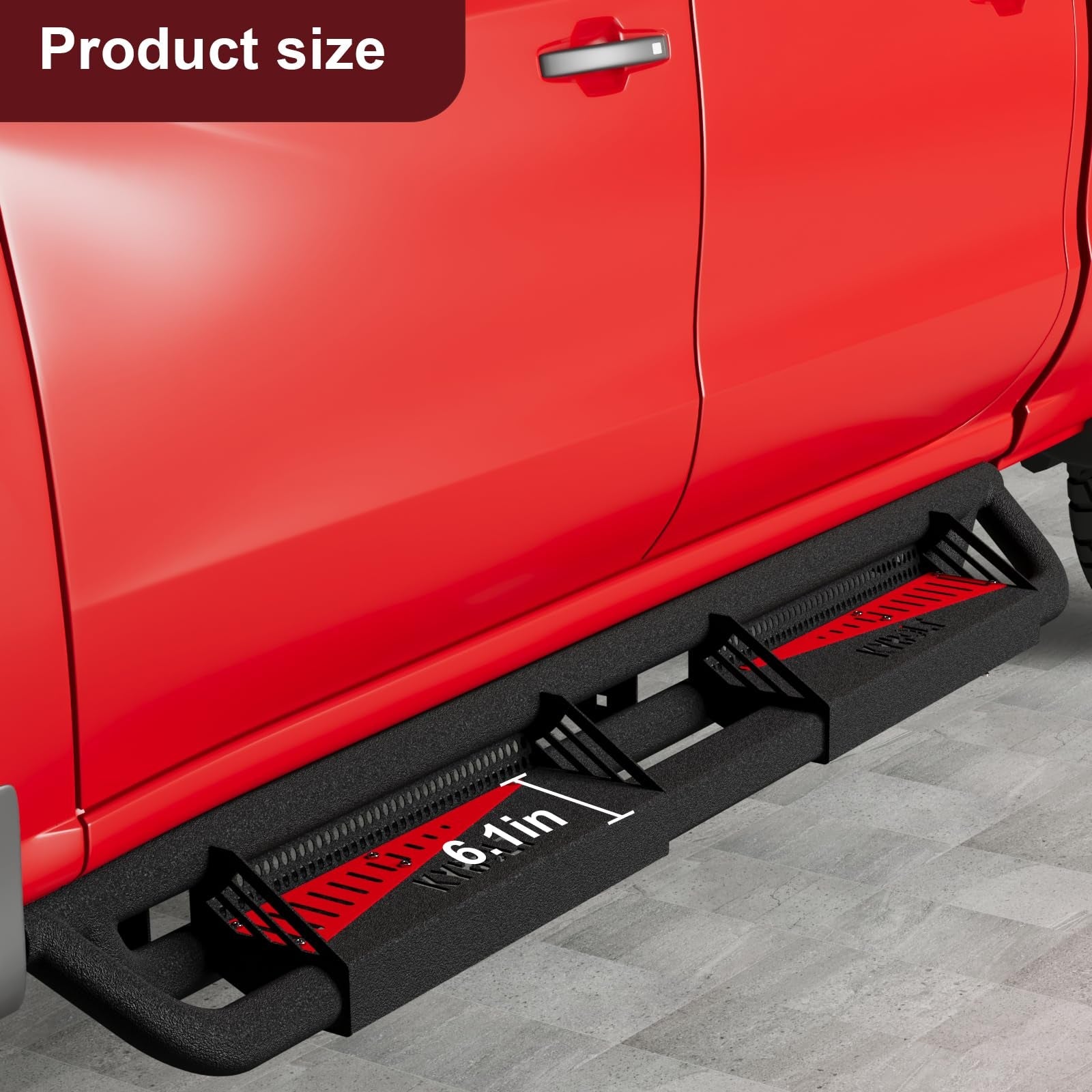 Garvee Running Boards Compatible with 2007-2018 Chevy Silverado/GMC Sierra 1500 Crew Cab & 2007-2019 2500/3500HD, Powder Coated Bolt-on Side Steps Nerf Bar