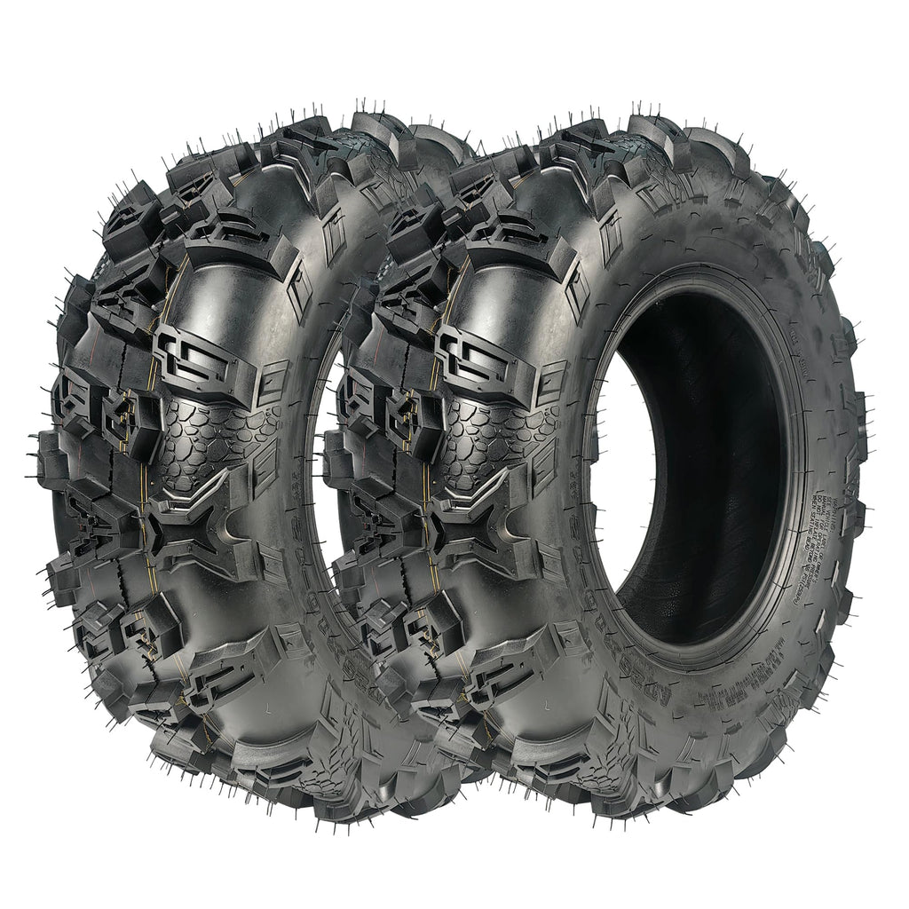 Garvee Pack of 2 25x10x12 ATV Tires Heavy-Duty All Terrain Tires for UTVs Enhanced Grip and Stability Black