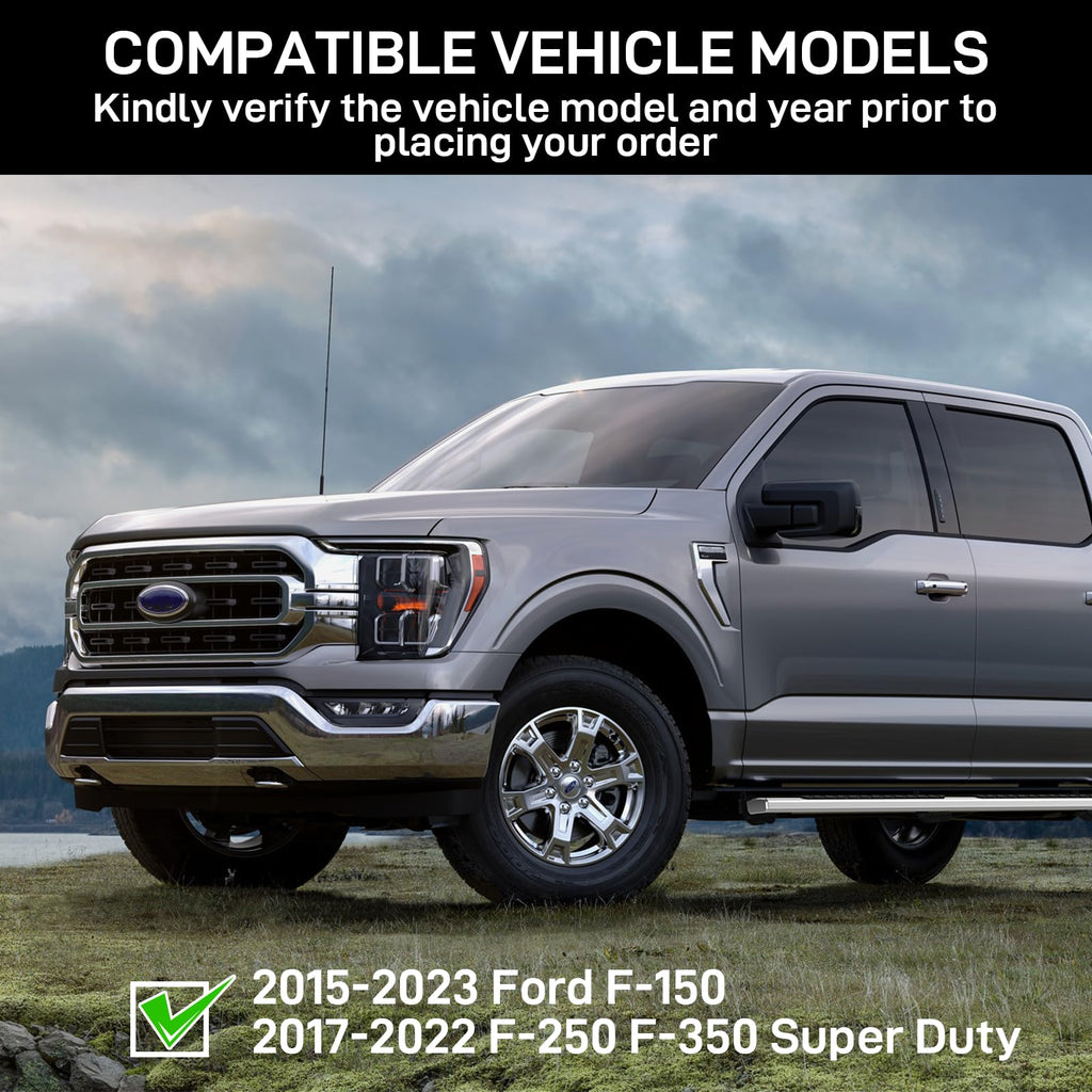 Garvee Running Boards, 6.3 Inch Stainless Steel Side Steps, Compatible with 2015-2025 Ford F-150 SuperCrew Cab (4 Doors Pickup), 2017-2024 F-250 F-350 Super Duty Crew Cab
