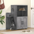 Garvee Modern Villa Cat Litter Box Enclosure + Hidden Furniture + Double Layer + MDF & Iron + Ladder & Ventilation + Indoor Use