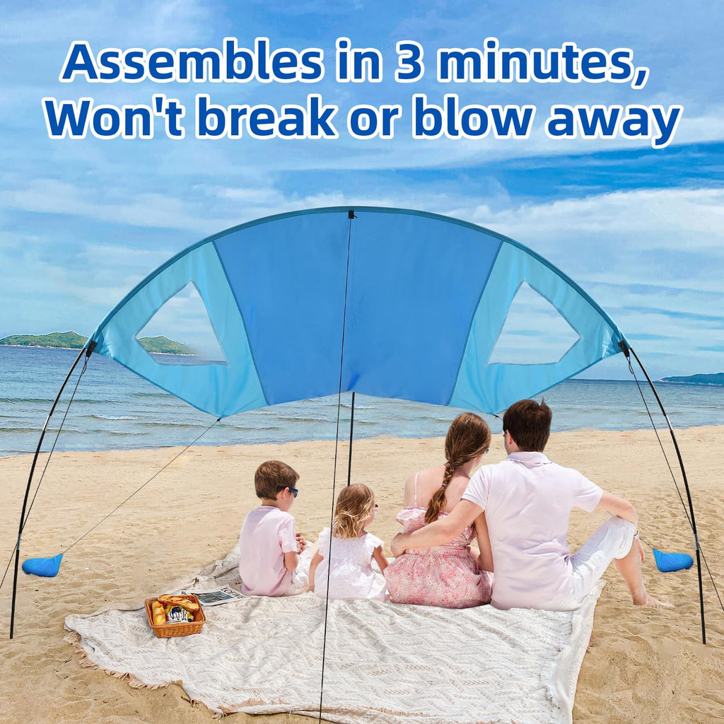 Garvee Beach Shade Canopy - Provides 150 Sq. Ft. of Shade, Compact & Easy to Carry, Portable Sun Shelter for Beach, Outdoor Use
