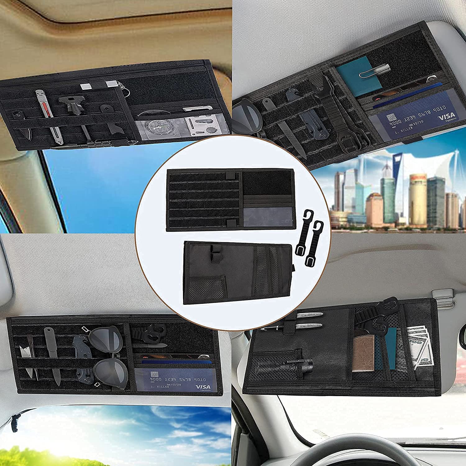 Garvee Truck Visor Organizer Multi-Pocket Panel for Auto Accessories