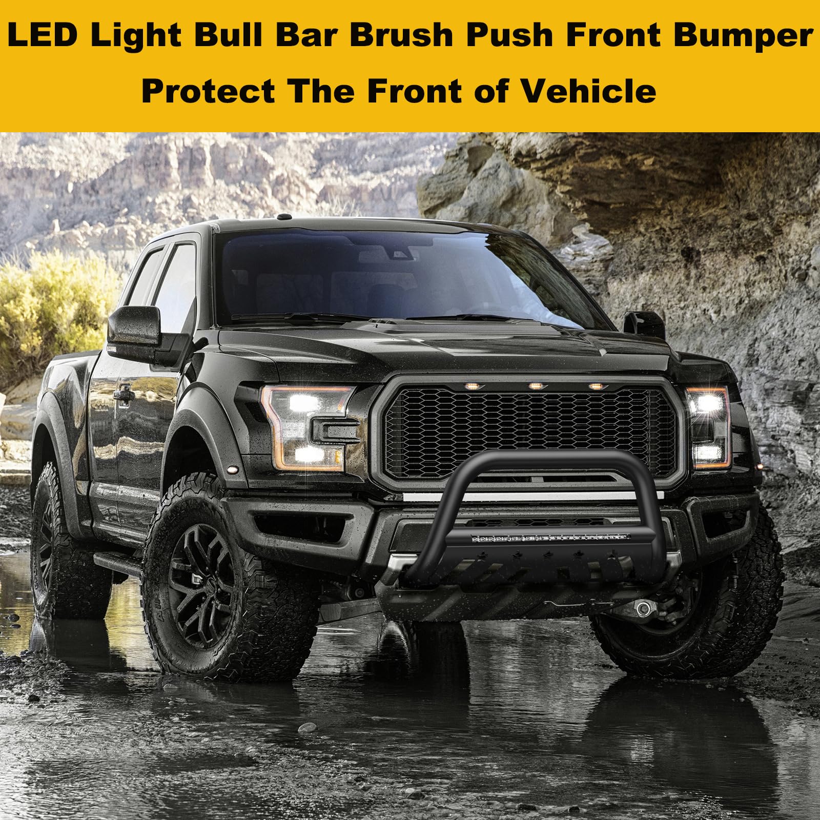 Garvee LED Bull Bar for 2019-2023 Dodge RAM 1500, Grille Guard